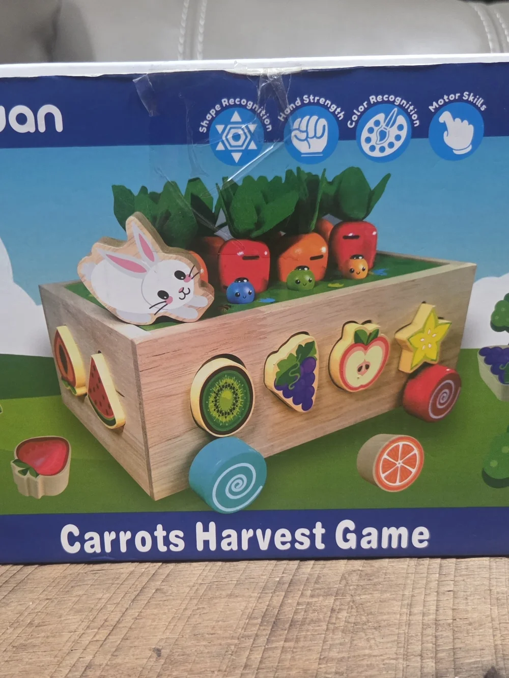 New Carrots Wooden Harvest Game - Kids Wooden Toy - Bin S